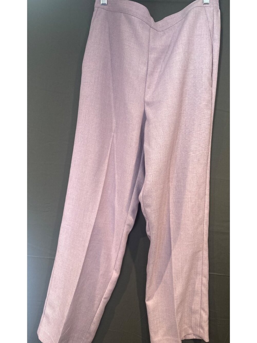 Women 12 Alfred Dunner Lilac Purple Dress Pants Straight Leg Classic Pull On